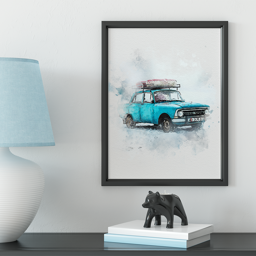 Custom Watercolor Car Wall Art - Fairlight Co