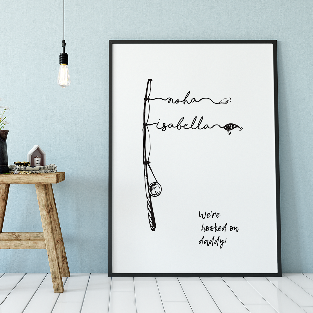 Custom "Hooked on Dad" Wall Art - Fairlight Co