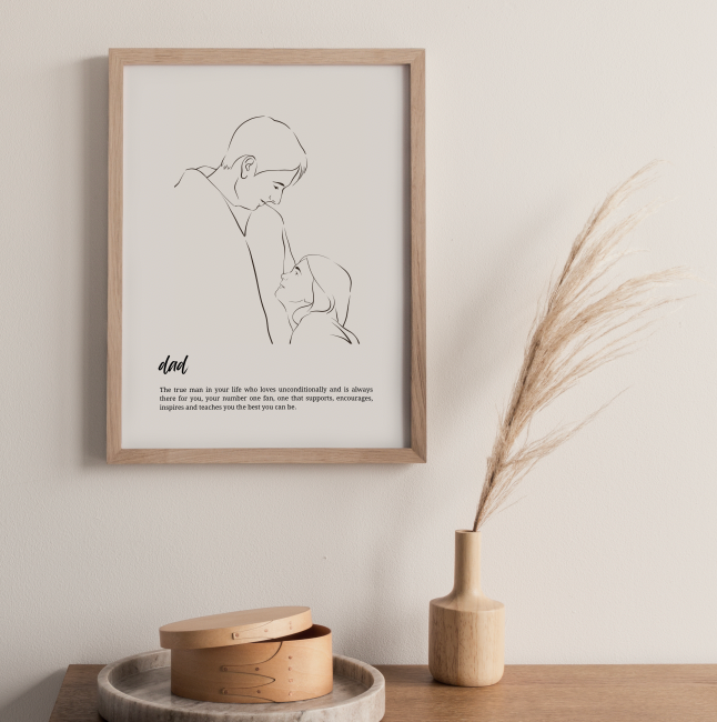 Father's Day Line Drawing Wall Art - Fairlight Co