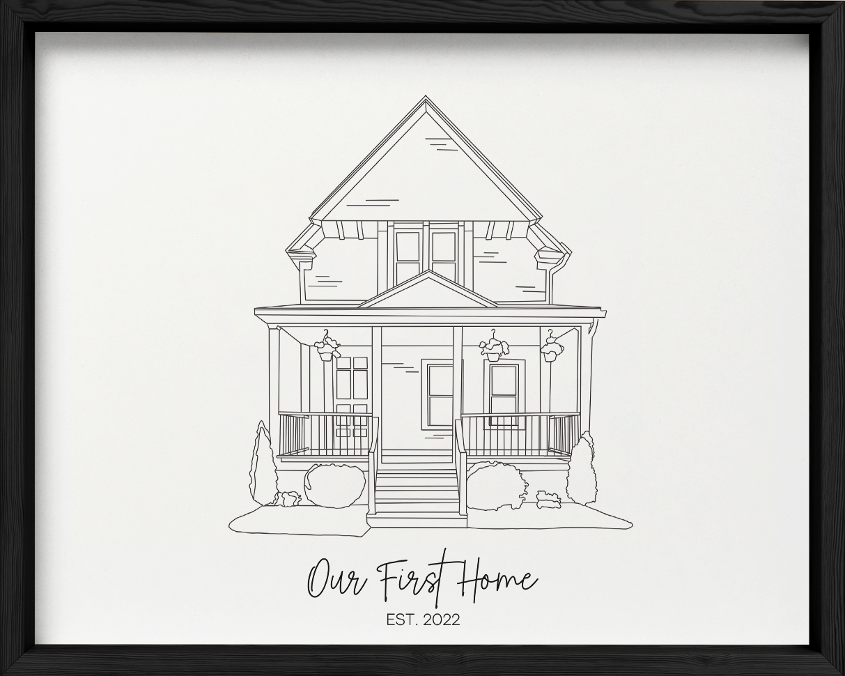 Sketch Custom Home Portrait - Fairlight Co