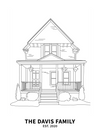 Sketch Custom Home Portrait - Fairlight Co
