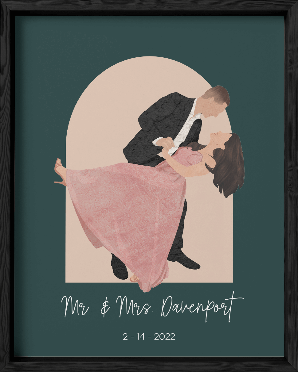 Custom Couple Portrait Two Tone Arch - Fairlight Co