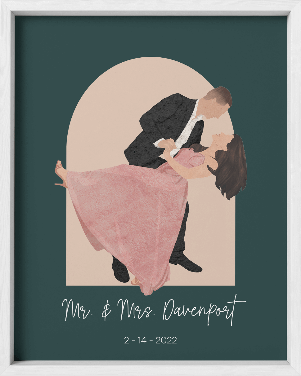Custom Couple Portrait Two Tone Arch - Fairlight Co