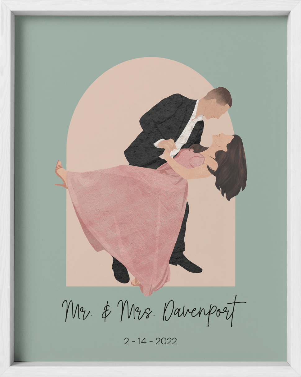 Custom Couple Portrait Two Tone Arch - Fairlight Co