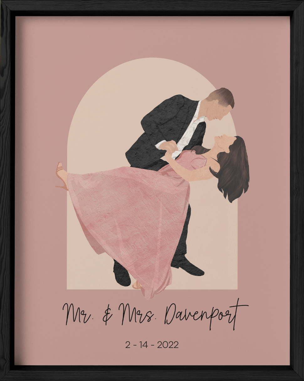 Custom Couple Portrait Two Tone Arch - Fairlight Co