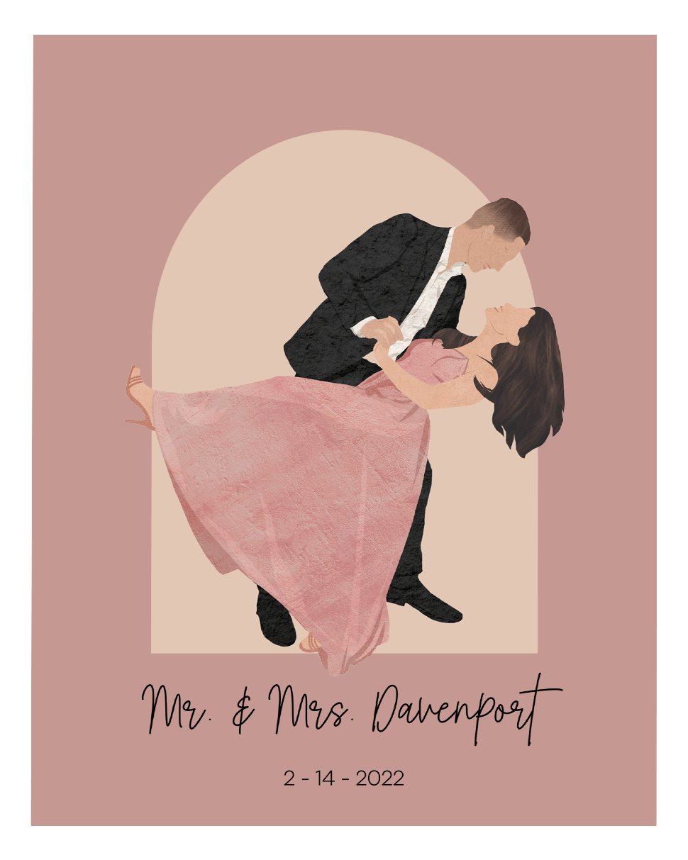 Custom Couple Portrait Two Tone Arch - Fairlight Co
