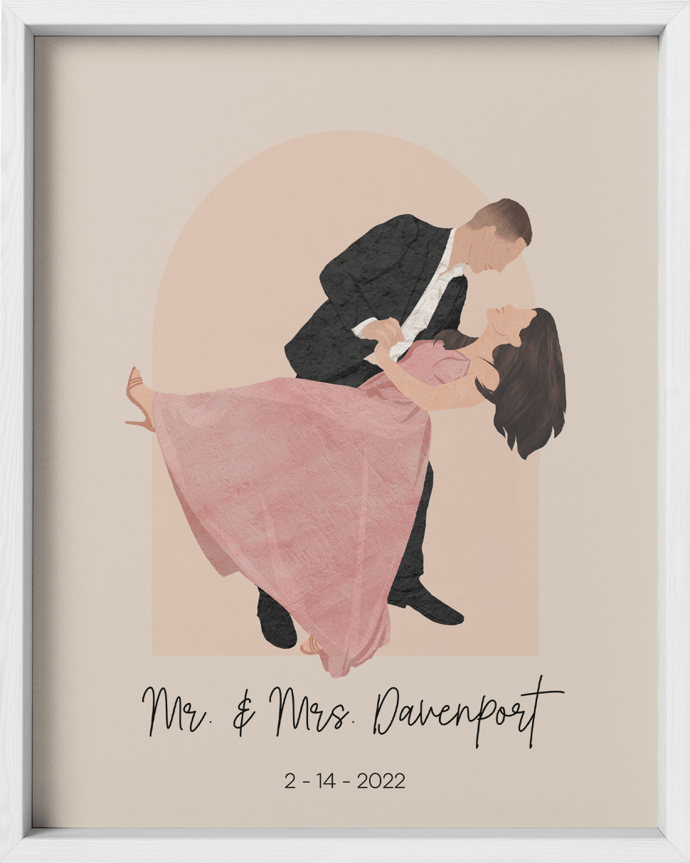 Custom Couple Portrait Two Tone Arch - Fairlight Co