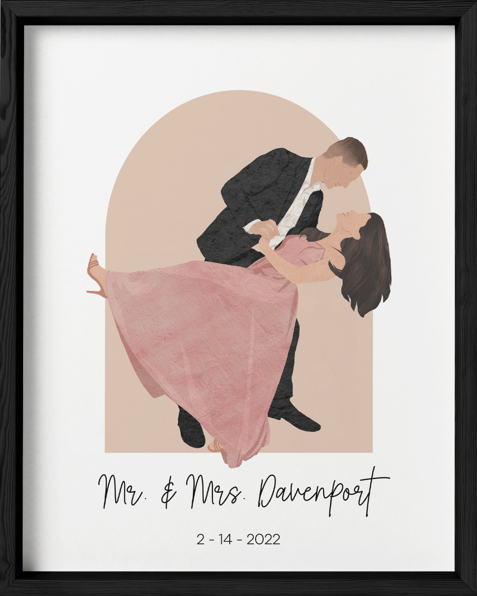 Custom Couple Portrait Two Tone Arch - Fairlight Co