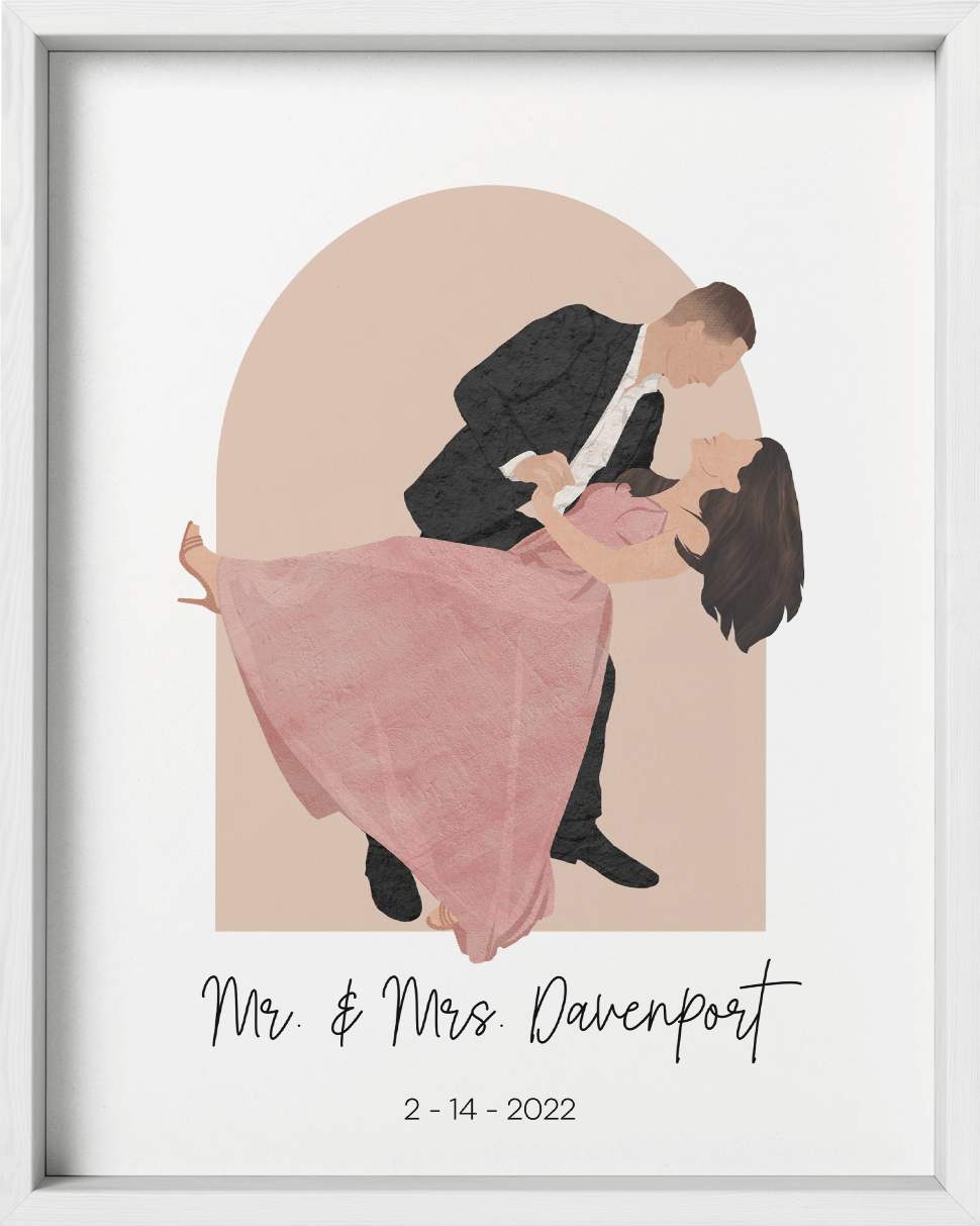Custom Couple Portrait Two Tone Arch - Fairlight Co