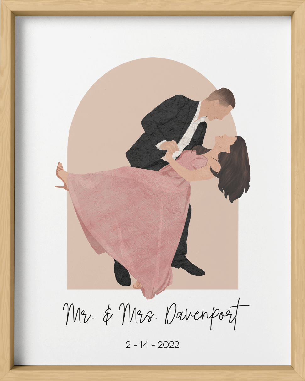 Custom Couple Portrait Two Tone Arch - Fairlight Co